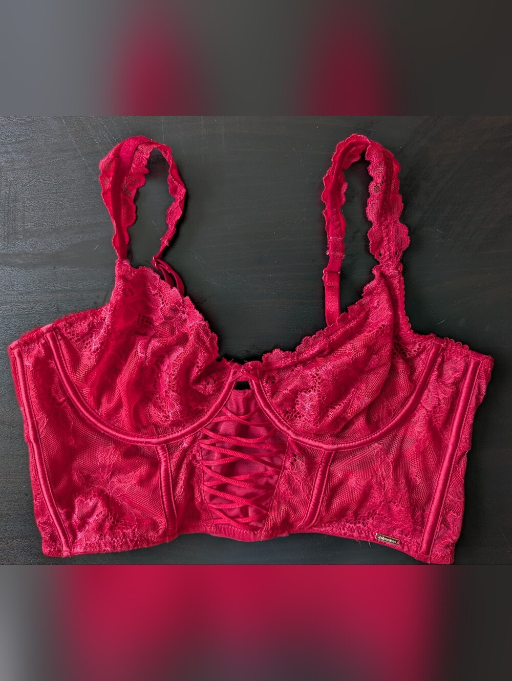 ⭐Red Lace Longline Bralette